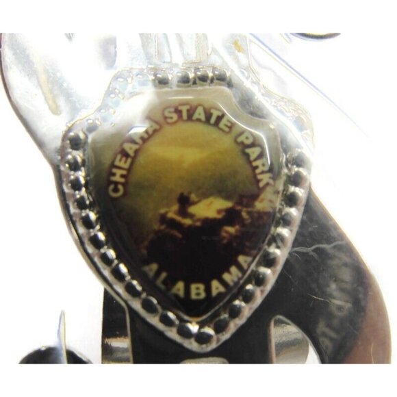 Dollar $ Money Clip Cheaha State Park Alabama Silver-Tone StainlessVtg Cash - Picture 7 of 7